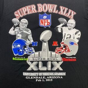 2015 Seattle Seahawks New England Patriots Wilson and Tom Brady football shirt